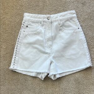IRO High Waist White Denim Shorts